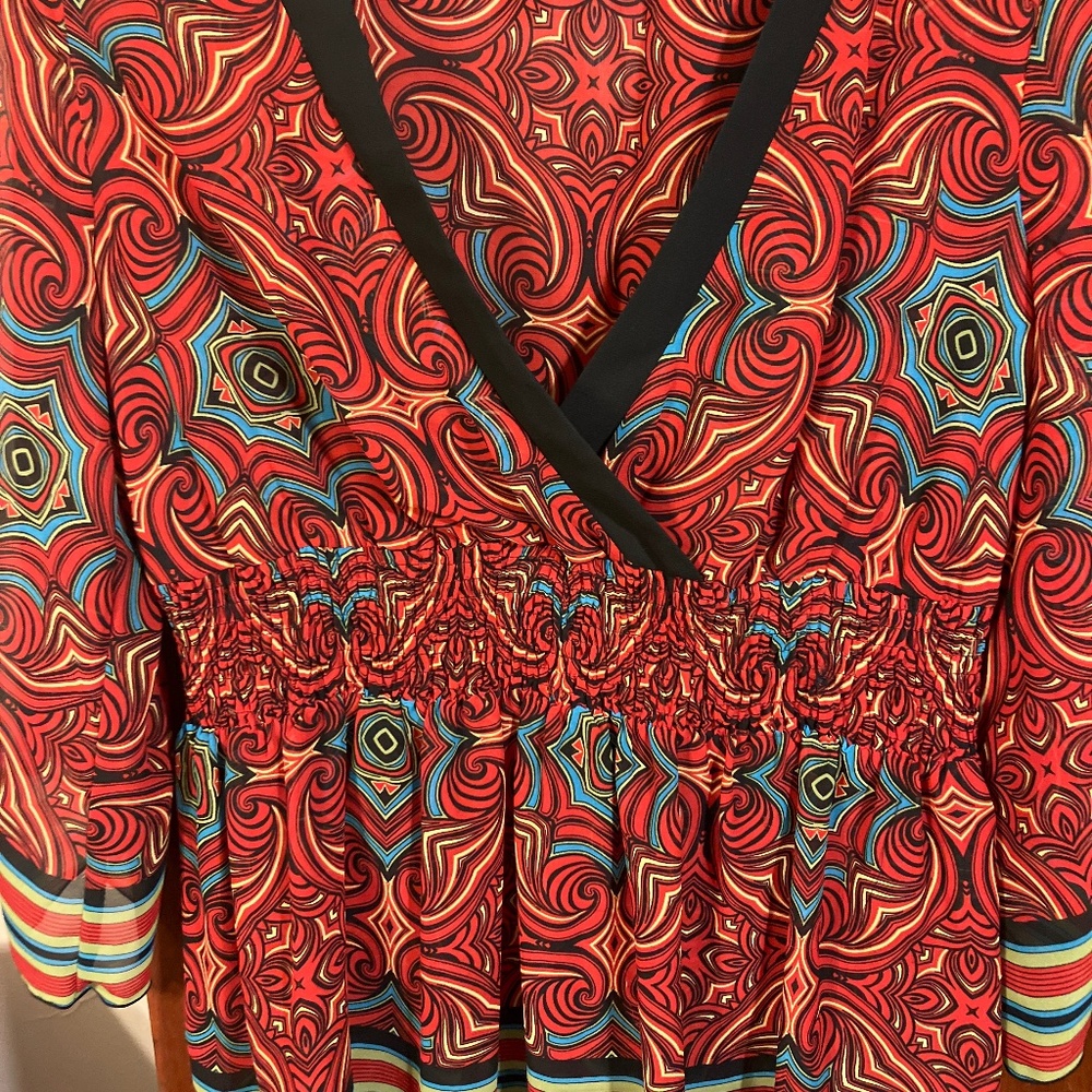 Pop art look blouse with shell